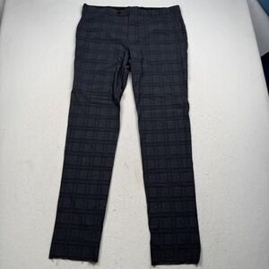 PT01 Kinetic Ultimate Trouser Pants Mens 56 Gray Plaid Stretch Dressy 38" Waist